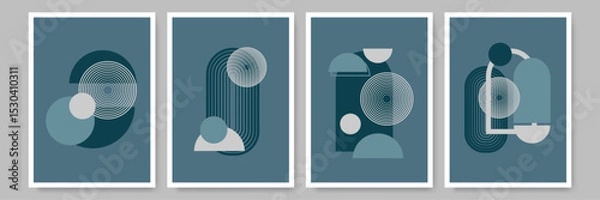 Fototapeta Abstract Geometric Artwork with Pastel Patterns