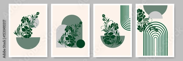 Fototapeta Abstract Geometric Artwork with Pastel Patterns