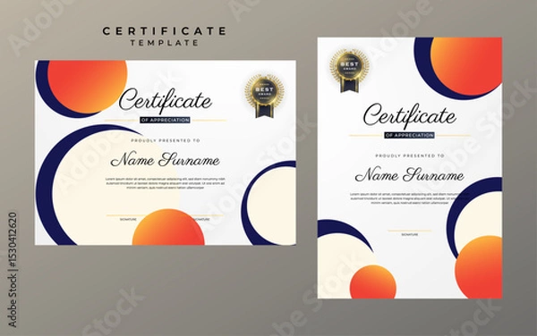 Obraz Professional Certificate of Appreciation with Modern Abstract Design for Recognition