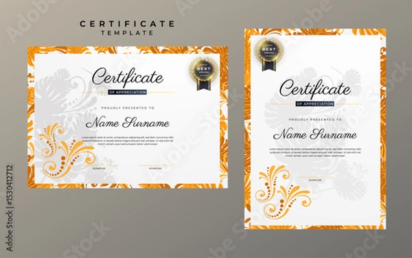 Obraz Classic Style Appreciation Certificate Art