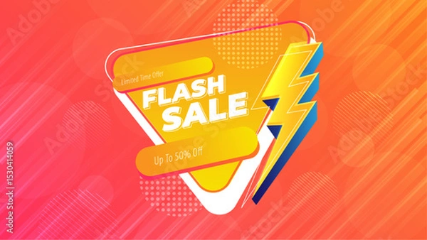 Obraz Flash Sale Banner With Colorful Special Offer Information