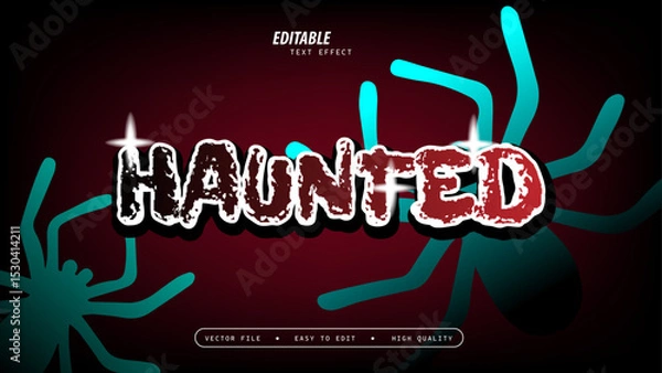 Obraz Hunted Text Effect with Glossy and Vector Illustration