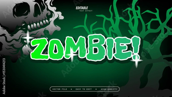Obraz Zombie Text Effect with Glossy and Vector Illustration