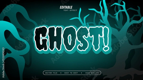 Fototapeta Ghost Text Effect with Glossy and Vector Illustration
