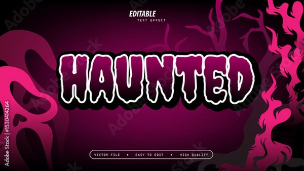 Obraz Editable Haunted Text Effect with Pink and Purple Halloween Theme
