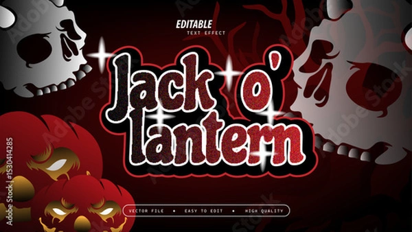 Fototapeta Jack O' Lattern Halloween Text Effect and Glowing Features