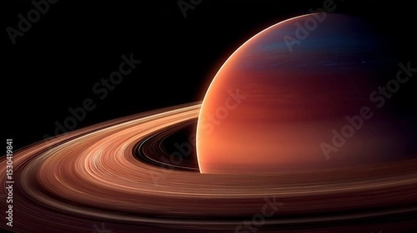 Obraz Ringed celestial body with vibrant colors.