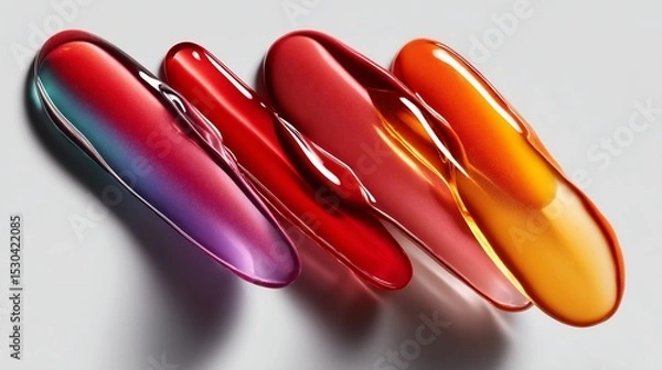 Obraz Colorful cosmetic product swatches arranged in a modern design.