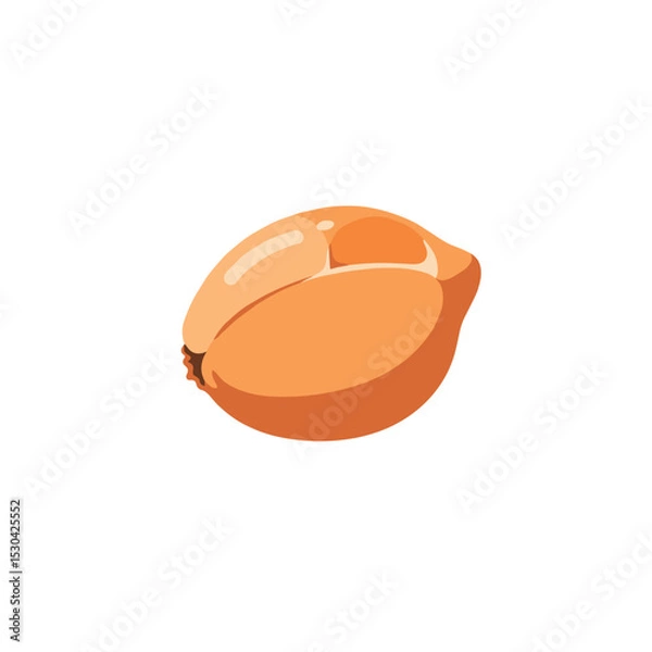 Fototapeta Cartoon-style vector illustration of a whole, orange raw onion on a white background