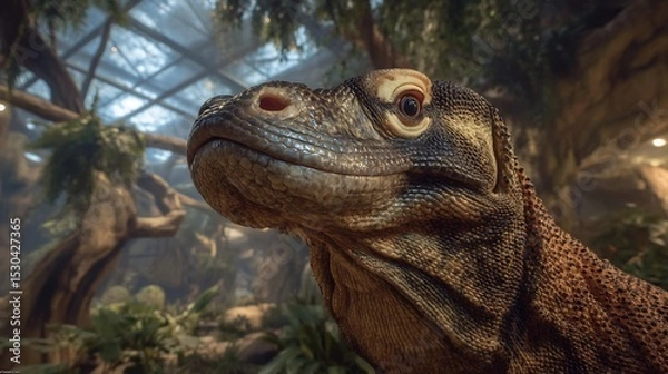 Obraz Close-up view of a Komodo dragon's head.