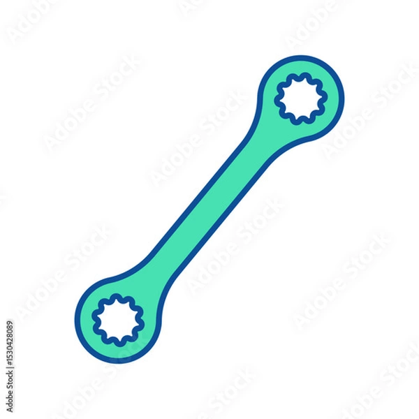 Fototapeta Spanner. Wrench icon. Construction tool. Color vector illustration