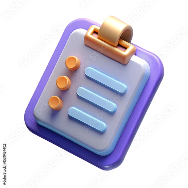 Obraz 3d render of a checklist app icon