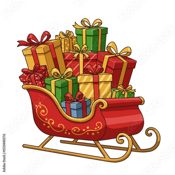 Obraz gift box on cart with christmas decoration concept for product display