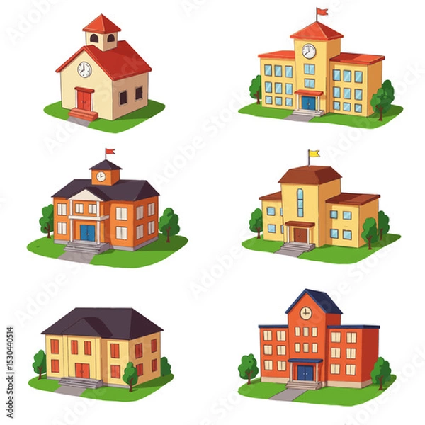 Obraz City life concept. Streets and landscape, comfort and coziness. Houses and private property next to car. Panorama and horizontal view. Background or cover for website. Cartoon flat vector illustration
