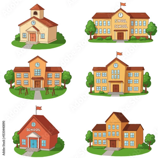 Obraz City life concept. Streets and landscape, comfort and coziness. Houses and private property next to car. Panorama and horizontal view. Background or cover for website. Cartoon flat vector illustration
