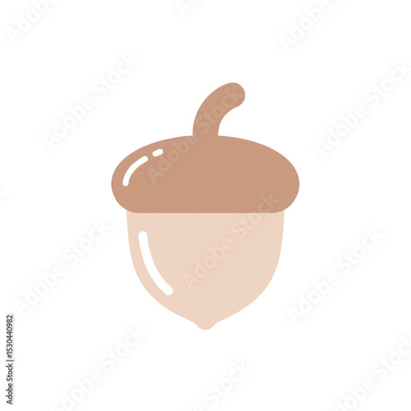 Fototapeta Cute acorn illustration with a smooth design on a light background, ideal for nature themes