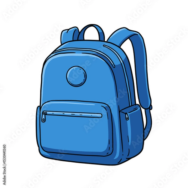 Obraz Backpack with school supplies, isolated on white