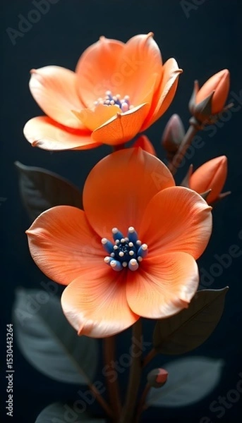 Obraz orange flower on black background wallpaper