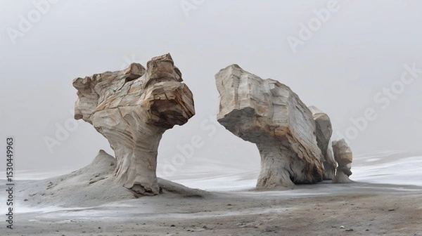 Obraz Unusual rock formations in a desolate landscape.