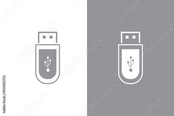 Fototapeta usb drive icon line art, vector set