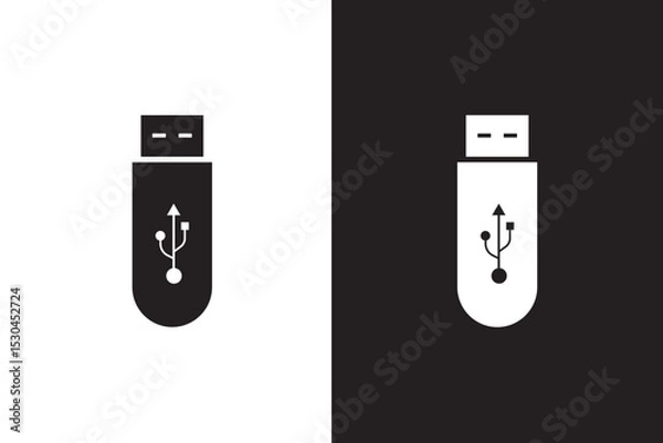 Fototapeta usb drive icon line art, vector set