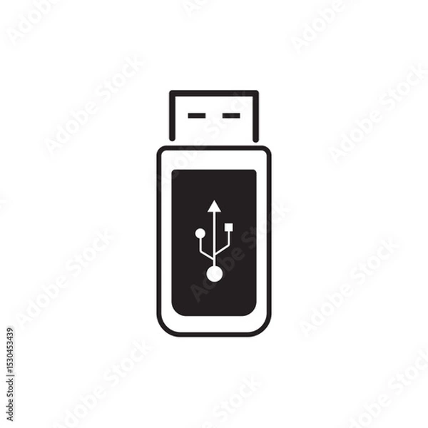 Fototapeta Usb stick icon. Vector line icon