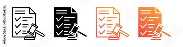 Fototapeta Compliance Multiple Style Icon Set Vector 