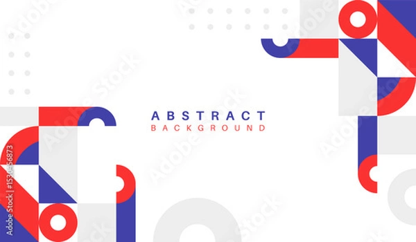 Obraz Blue and red abstract geometric background vector illustration