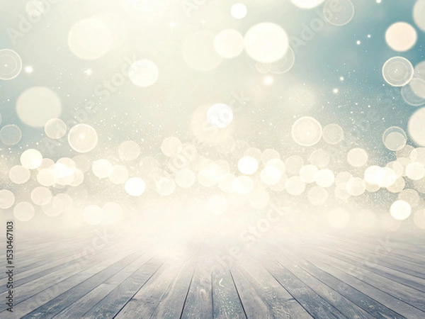 Fototapeta Bright golden bokeh lights create a sparkling and blurred abstract background