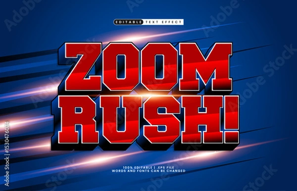 Obraz zoom rush editable text effect with a race and speed text effect
