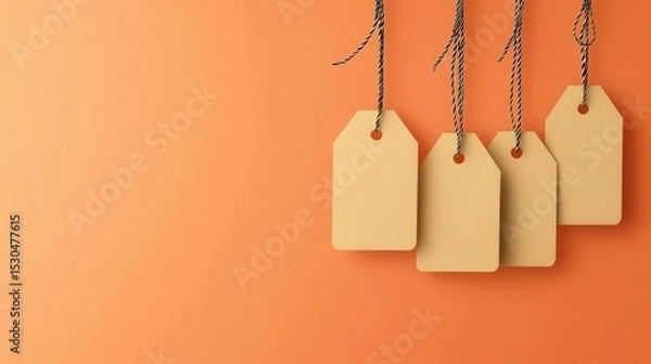 Obraz Simple tag design with clean background and graphic edge, flat design illustration
