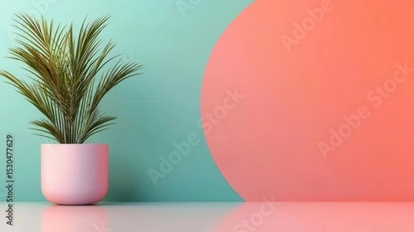 Obraz Soft colored popup window with clean text space, flat design illustration