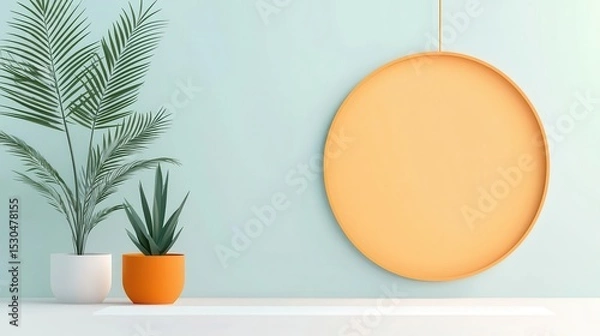 Obraz Soft colored popup window with clean text space, flat design illustration