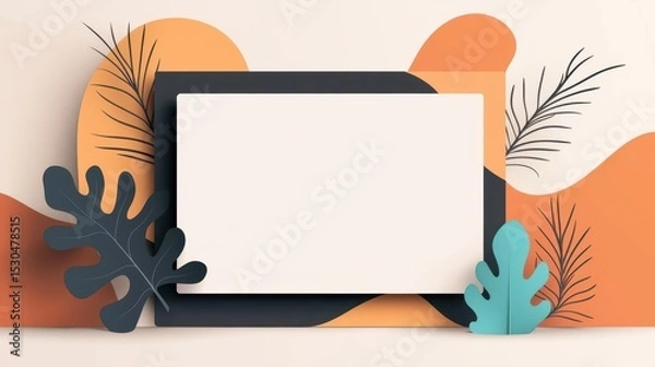 Obraz Stylized dialog box with central blank zone, flat design illustration