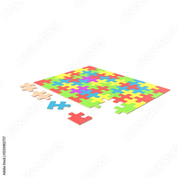 Fototapeta Jigsaw puzzle piece isolated on transparent background