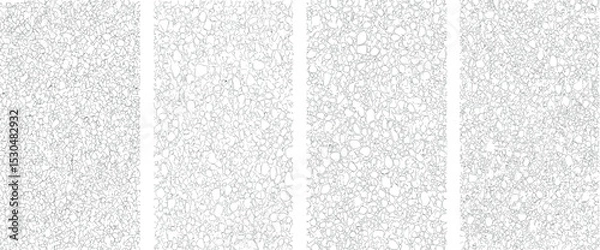 Fototapeta Vector hand drawn cell stone structure texture with irregular pebble shapes, organic Minimal pattern design element isolated on transparent background for abstract backgrounds