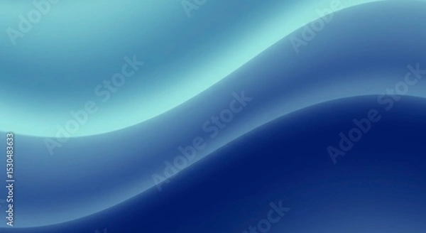 Obraz Abstract image featuring smooth, flowing, wave-like patterns in shades of blue, transitioning from light to dark tones