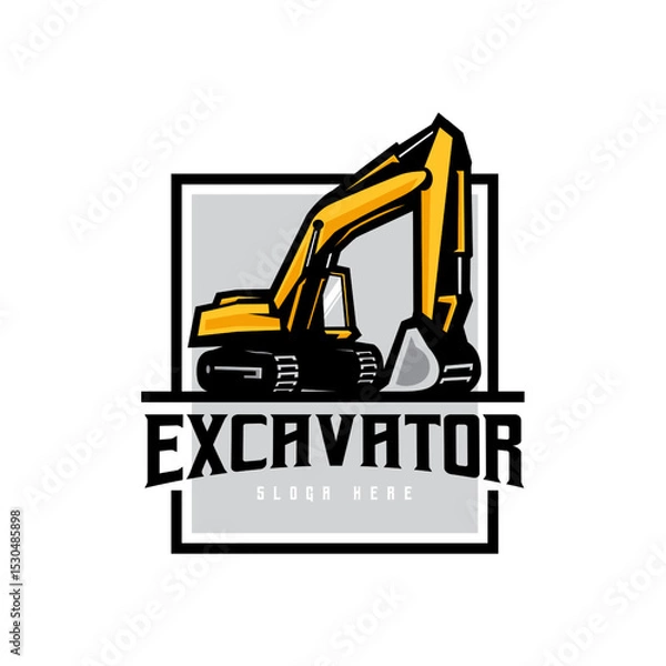 Obraz Excavator logo design vector for construction company	