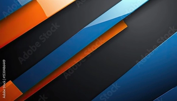 Fototapeta Gray background with orange and blue curved lines
3
