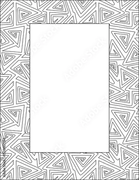 Fototapeta Abstract decorative wide frame or border with geometrical pattern for writing paper, diary, journal, notebook, etc.
