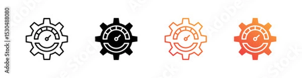 Fototapeta Optimize Multiple Style Icon Set Vector 