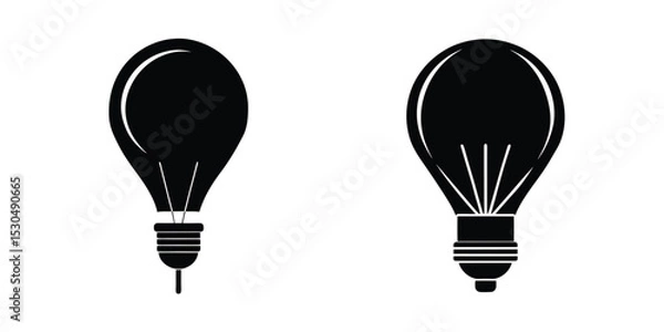Fototapeta Light Bulb As A Rising Balloon Symbolizing Uplift Silhouette on White Background