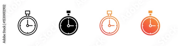 Fototapeta Time Multiple Style Icon Set Vector 