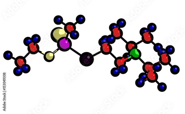 Fototapeta Molecular structure of VX (nerve agent)