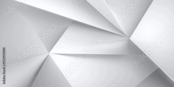 Fototapeta White geometric abstract background with triangles