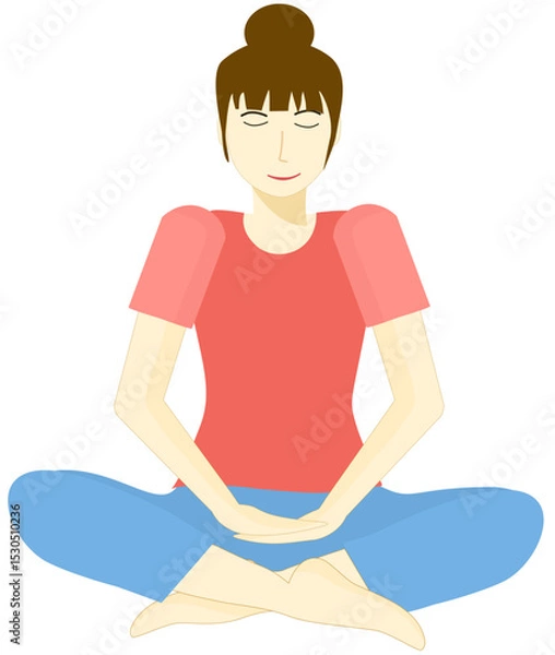 Obraz Woman is practicing meditation for inner calm and mental well-being