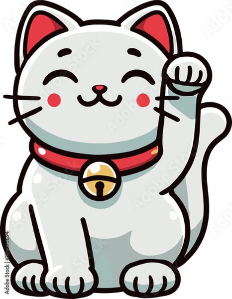 Obraz 笑顔の招き猫のイラスト