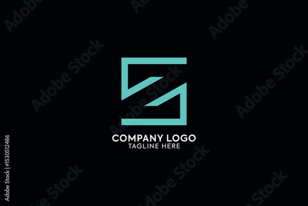 Fototapeta vector logo design, letter S forming box abstract lineart business logo, letter Z lineart logotype, 