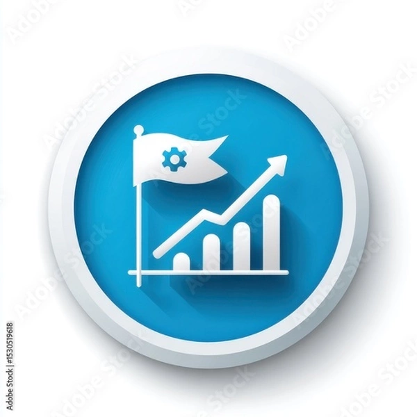 Fototapeta A digital analytics chart depicting an upward trend in business performance and strategic planning for continued growth and success