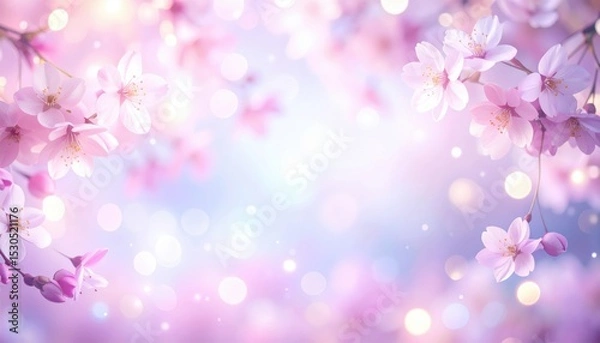 Obraz Cherry blossom blooming in spring nature photography soft focus background serene environment aesthetic viewpoint